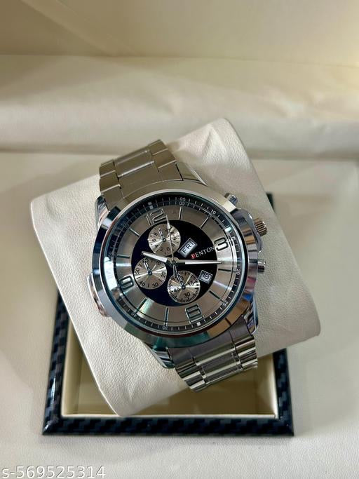 Luxury Stainless Steel Analog Chronograph Men’s Watch | Premium Silver Di