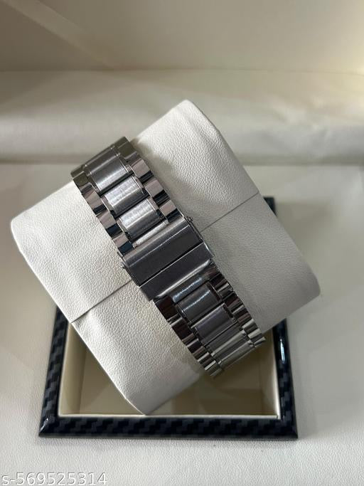 Luxury Stainless Steel Analog Chronograph Men’s Watch | Premium Silver Di