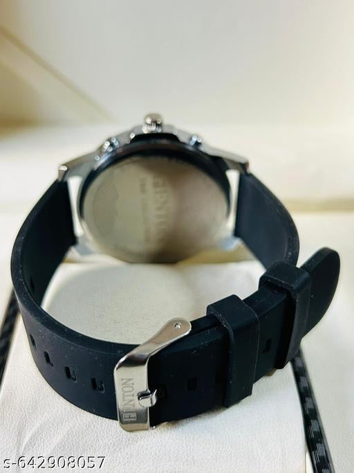 FENIX Premium Chronograph Men’s Watch | White Dial & Black Silicone Str