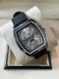 Luxury Skeleton Dial Men’s Watch | Black Silicone Strap | Premium Analog Wrist Watch