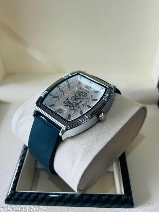 Luxury Skeleton Dial Men’s Watch | Black Silicone Strap | Premium Analog Wrist Watch