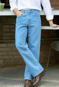 Men’s Classic Light Blue Straight Fit Jeans | Premium Denim Casual Pants