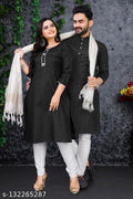 Classic Black Couple Kurta Set