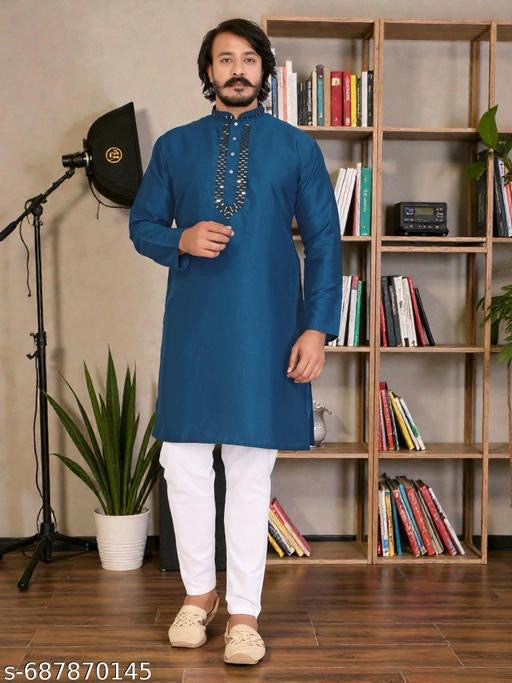 Royal Blue Couple Ethnic Wear Set