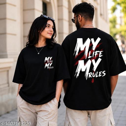 My Life My Rules Oversized Couple T-Shirt